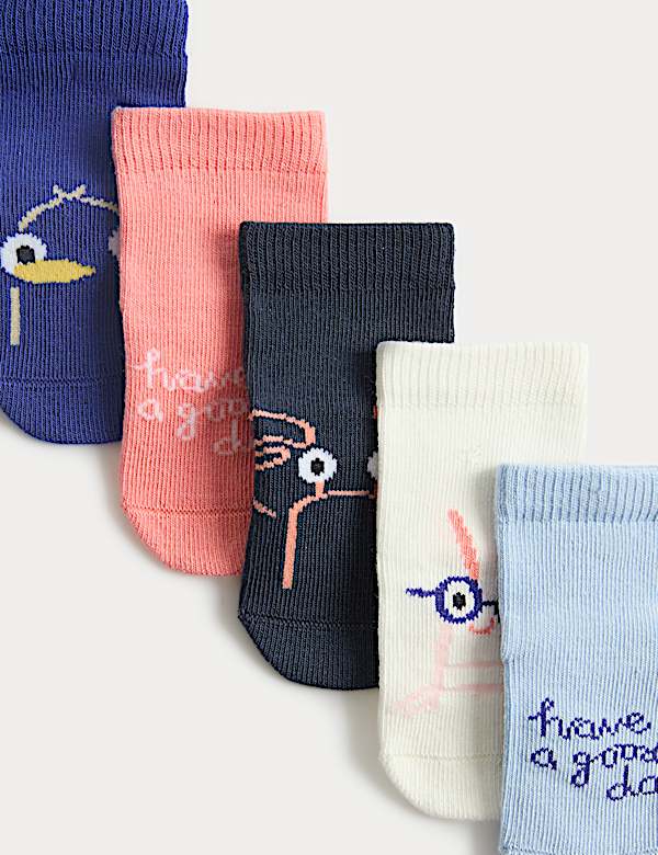5 Pack Cotton Rich Shrimp Baby Socks (0-25 Months) - GR