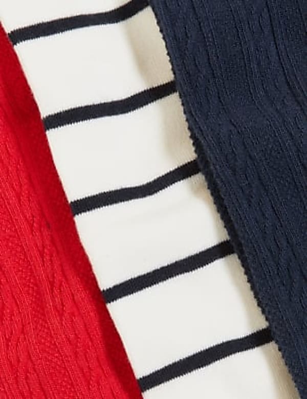 3pk Cotton Rich Tights (2-14  Yrs)