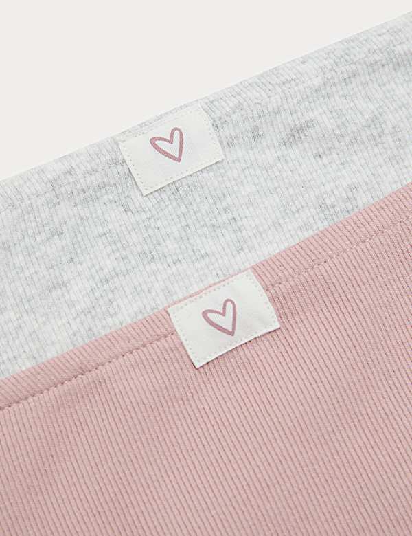 Lot de 2 culottes en coton extensible &agrave; motif c&oelig;ur (du 7 au 16 ans) - BE