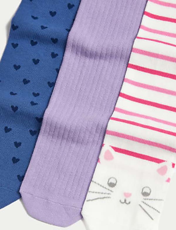 3pk Cotton Rich Assorted Tights (2-14 Yrs)