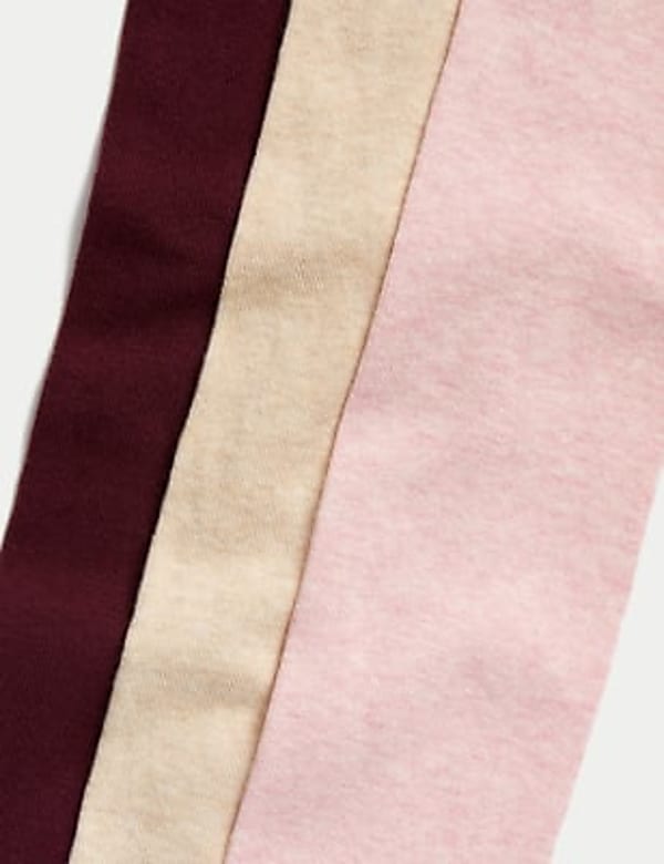 3pk Cotton Rich Plain Tights (2-14 Yrs)