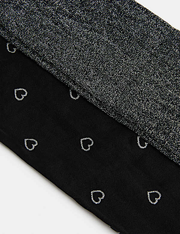 Pack de 2 pares de medias negras con brillos (2-14 a&ntilde;os) - US