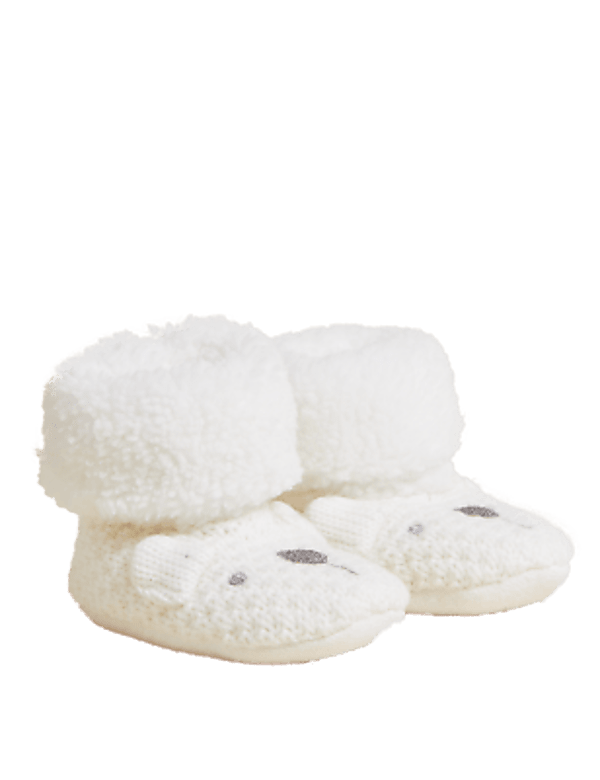 Polar Bear Knitted Booties (0-24 Mths)