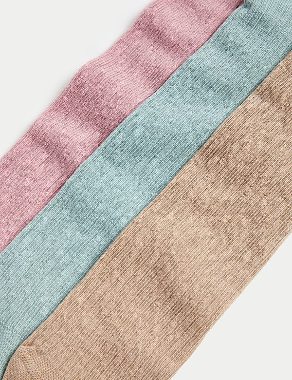 3pk Cotton Rich Ribbed Tights (0-3 Yrs) - JP