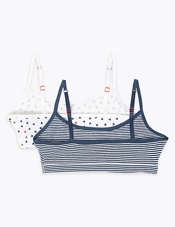 2 Pack Flexfit™ Heart Print Crop Tops