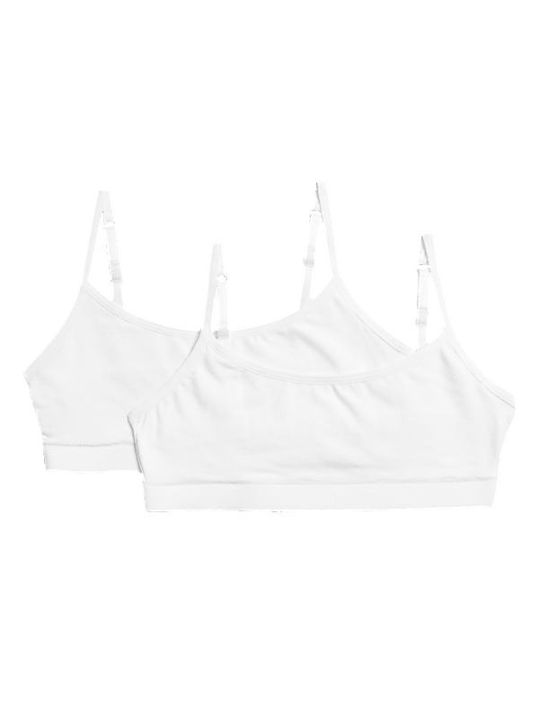 2pk Flexifit™ Cotton Rich Crop Tops (6-16 Yrs)