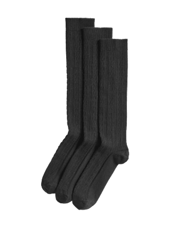 3pk of Cable Knee High Socks