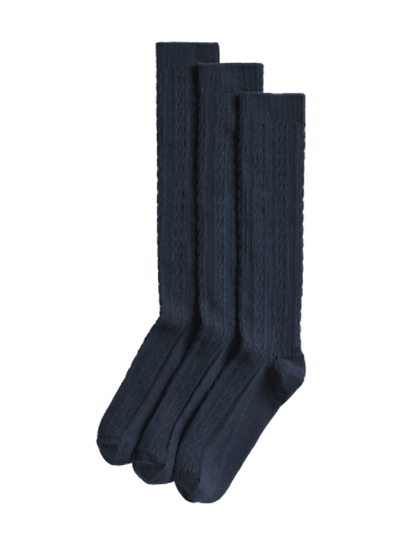 3pk of Cable Knee High Socks