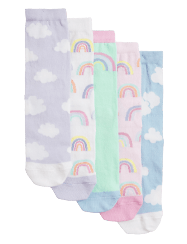 5pk Cotton Rich Rainbow Socks