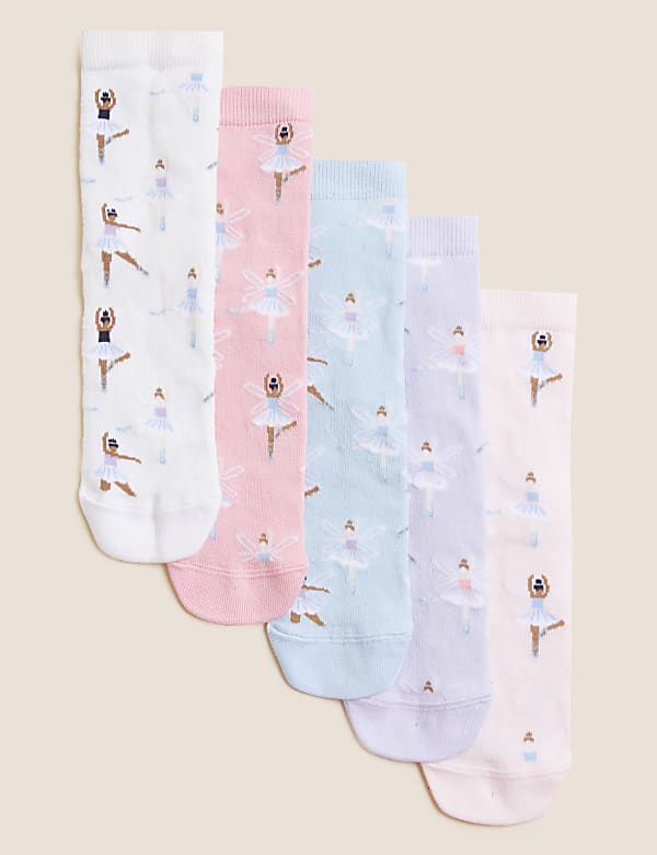 5pk Cotton Rich Ballerina Socks