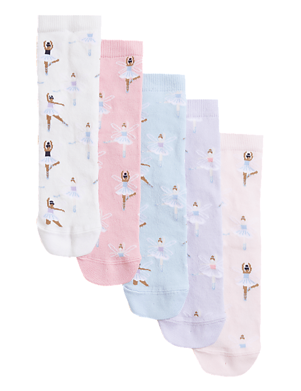 5pk Cotton Rich Ballerina Socks