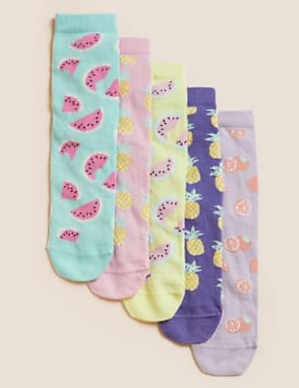 5pk Cotton Rich Fruit Socks