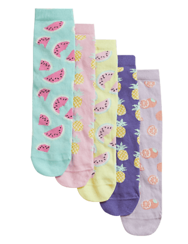 5pk Cotton Rich Fruit Socks