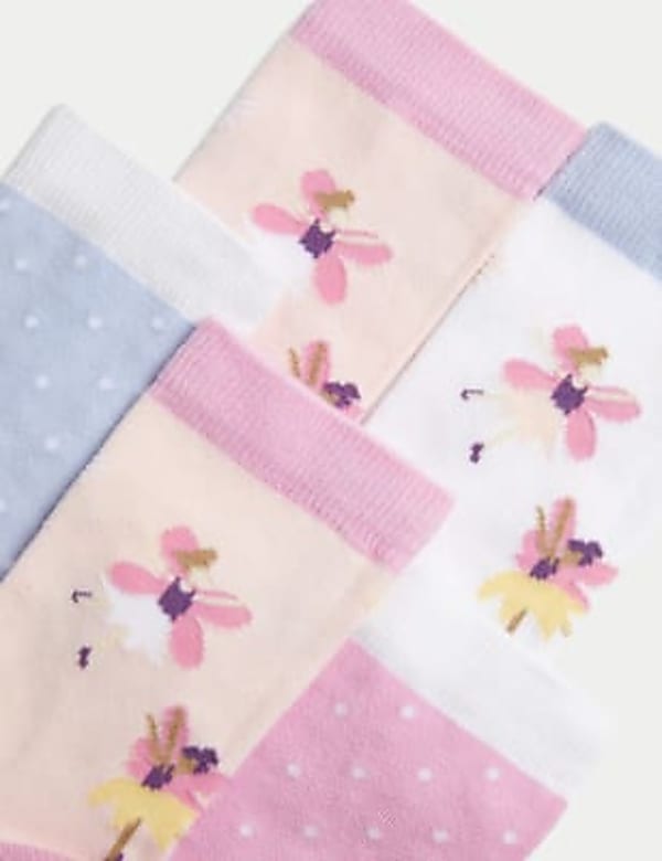 5pk Cotton Rich Floral & Spotty Socks