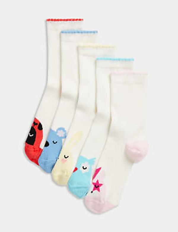 Lot de 5&nbsp;paires de chaussettes en coton à motif animal - CH