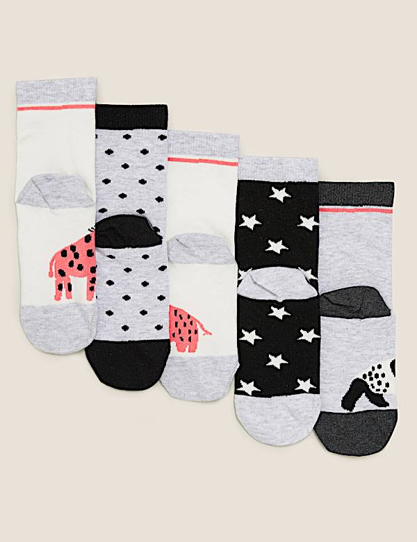 5pk Cotton Rich Animal Socks