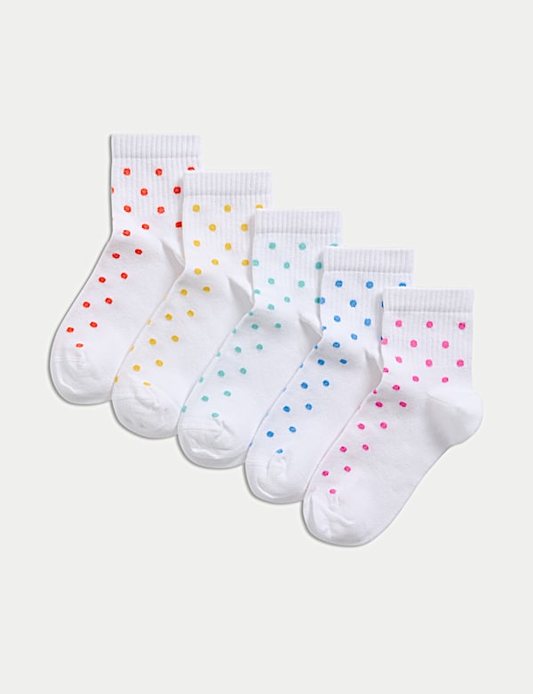 5pk Cotton Rich Spots Socks (6 Small - 7 Large) - IT