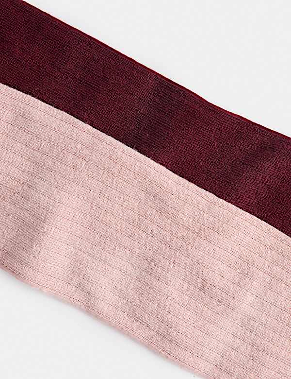 2 Pack Cotton Rich Ribbed Tights (2-14 Yrs) - RO