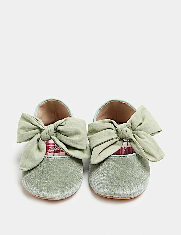 Baby Bow Ballet Pram Shoes (0-18 Mths) - SE