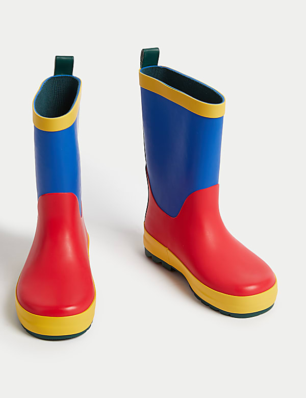 Bottes enfants en caoutchouc &agrave; motif color block (du 20 au 35) - CH