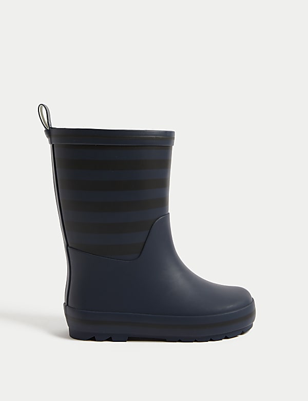 Kids Striped Wellies 4 Small 7 Large NAVY MIX Wellies M S IT