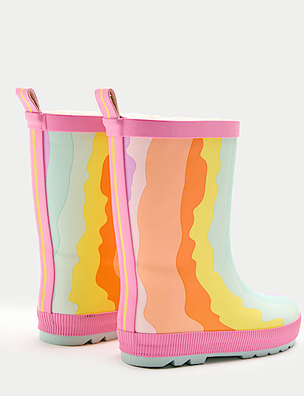 Kids’ Wavy Patterned Wellies (4 Small - 2 Large) - NL
