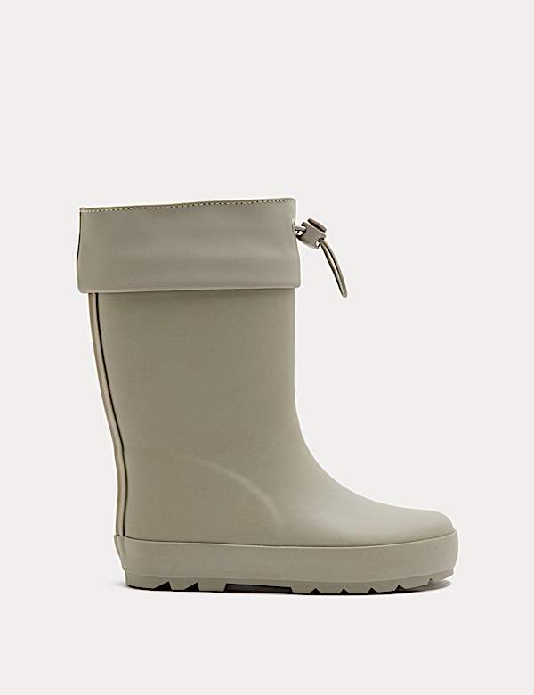 מגפי גומי חלקים עם קיפול לילדים (4 סמול - 6 לארג') - IL