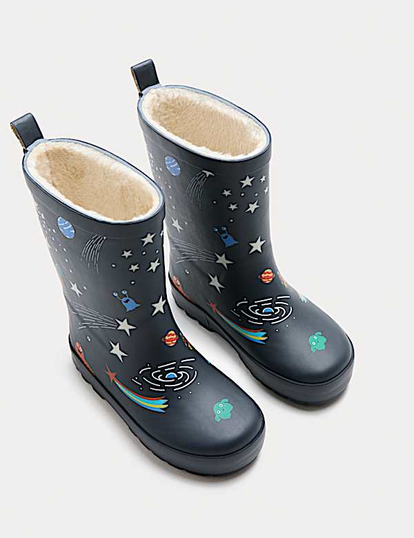 Kids' Space Patterned Wellies (4 Small - 2 Large) - UA
