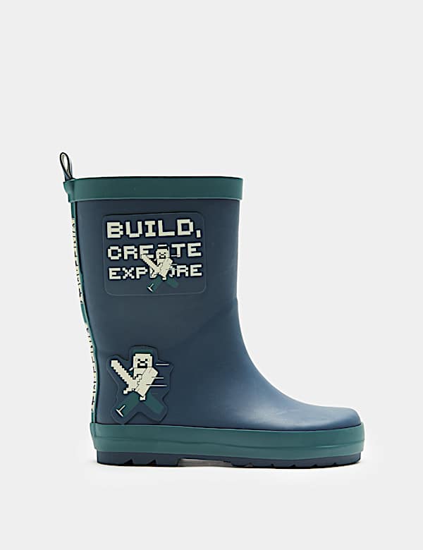 Kids' Minecraft&trade; Waterproof Wellies (8 Small-2 Large) - HR