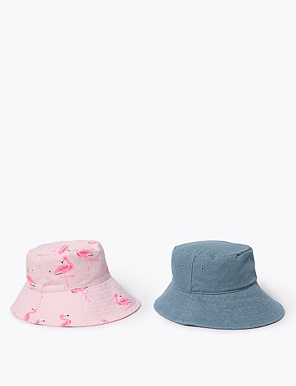 Kids' 2 Pack Flamingo Sun Hats (1-6 Yrs)