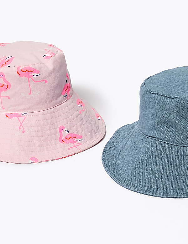 Kids' 2 Pack Flamingo Sun Hats (1-6 Yrs)