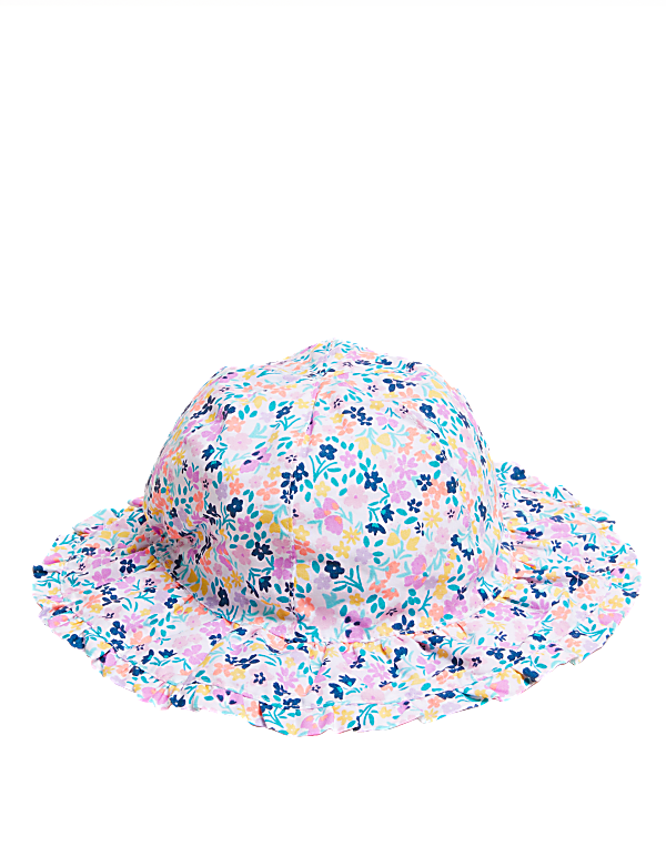 Kids' Pure Cotton Floral Sun Hat (0-6 Yrs)