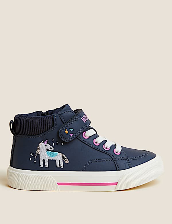 Kids' Freshfeet™ Riptape Unicorn Trainers (3 Small - 13 Small ) - GR