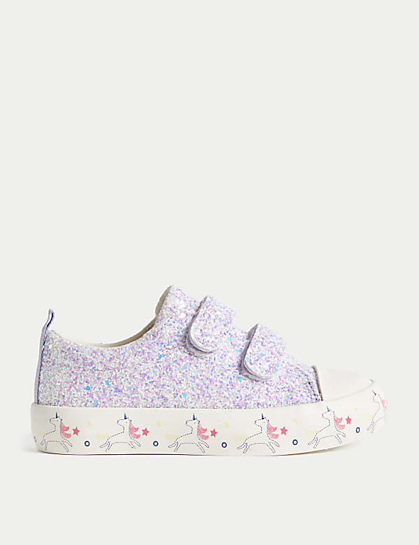 Kids&rsquo; Freshfeet&trade; Glitter Riptape Trainers
