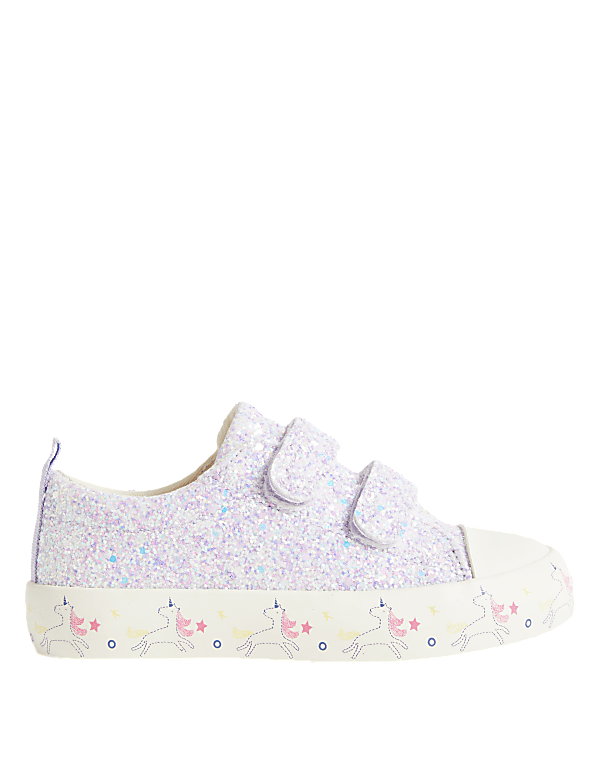 Kids&rsquo; Freshfeet&trade; Glitter Riptape Trainers
