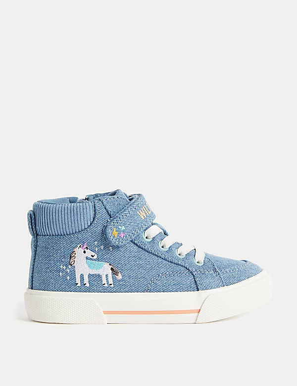 Kids' Denim Freshfeet™ Unicorn High Tops