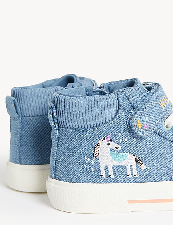 Kids' Denim Freshfeet™ Unicorn High Tops