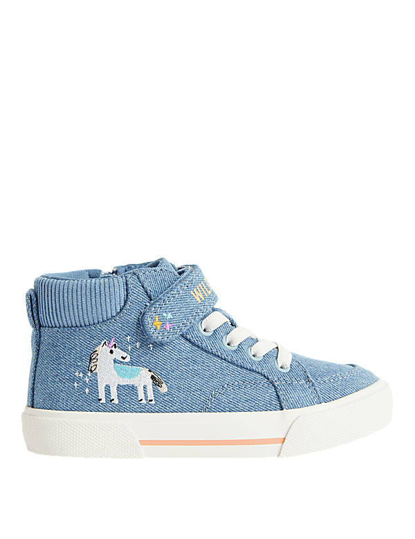 Kids' Denim Freshfeet™ Unicorn High Tops