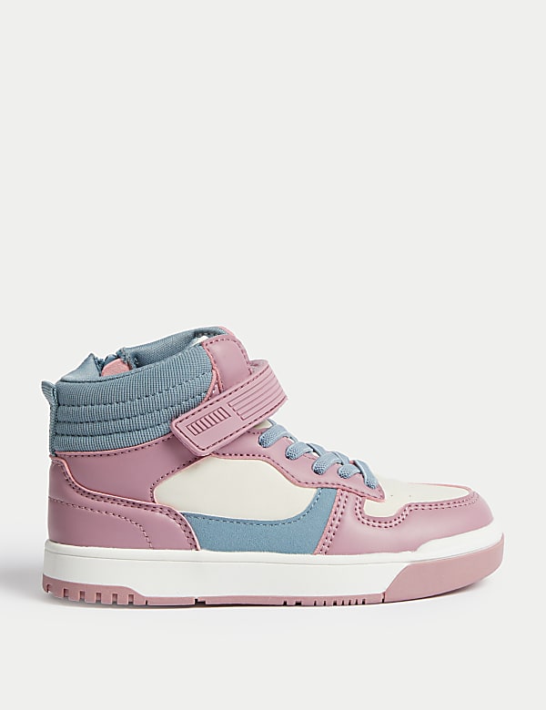 Kids Freshfeet High Top Trainers 4 Small 6 Large PINK MIX Trainers M S ES