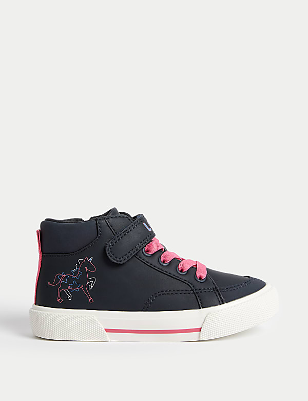 Kids' Freshfeet™ Unicorn High Top Trainers (4 Small - 2 Large) - NZ