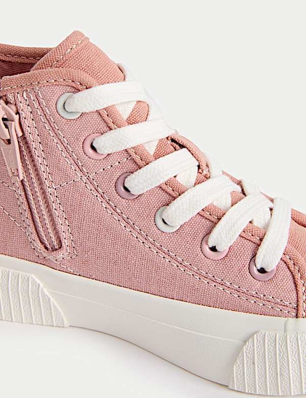 Kids' Canvas Freshfeet&trade; High Top Trainers (4 Small - 7 Large) - UA