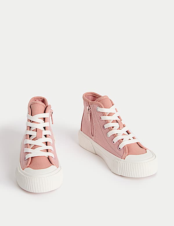 Kids' Canvas Freshfeet&trade; High Top Trainers (4 Small - 7 Large) - UA