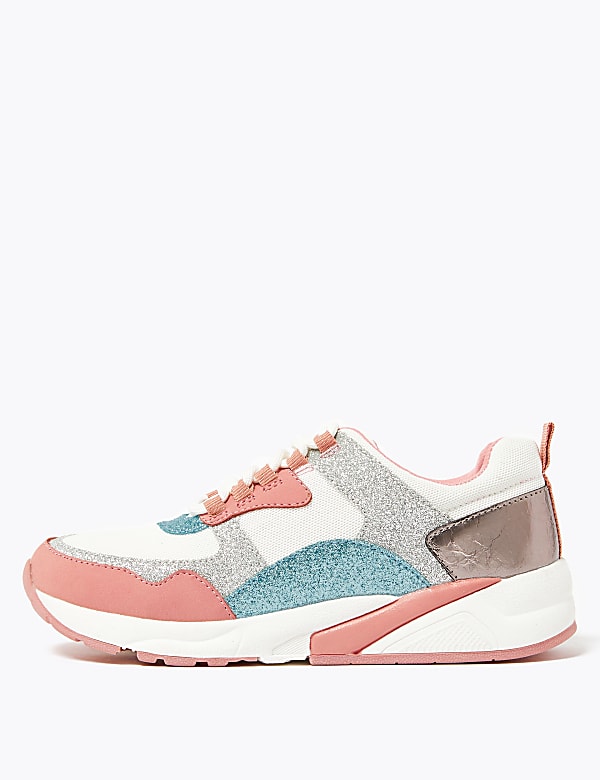 Kids' Chunky Sparkle Lace Up Trainers