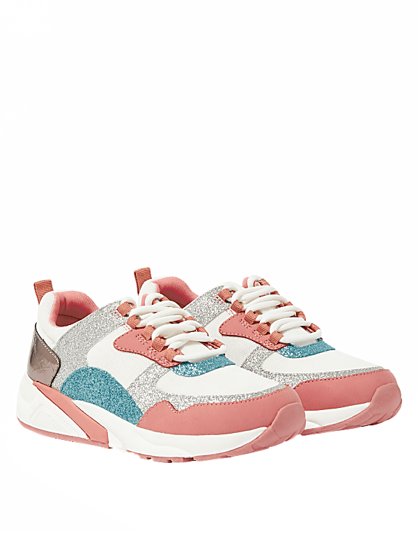 Kids' Chunky Sparkle Lace Up Trainers