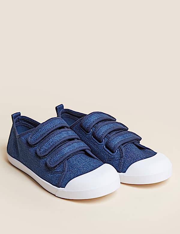 Kids' Freshfeet&trade; Denim Riptape Trainers (13 Small - 7 Large) - RO