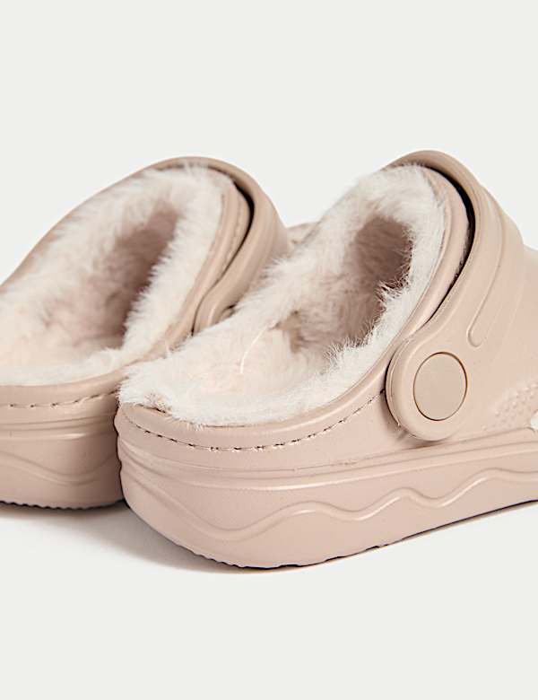 Kids' Faux Fur Lined Clogs (4 Small - 7 Large) - NZ
