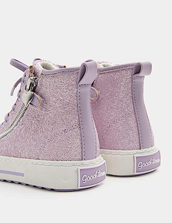 Kids' Glitter High Top Trainers (4 Small - 6 Large) - US