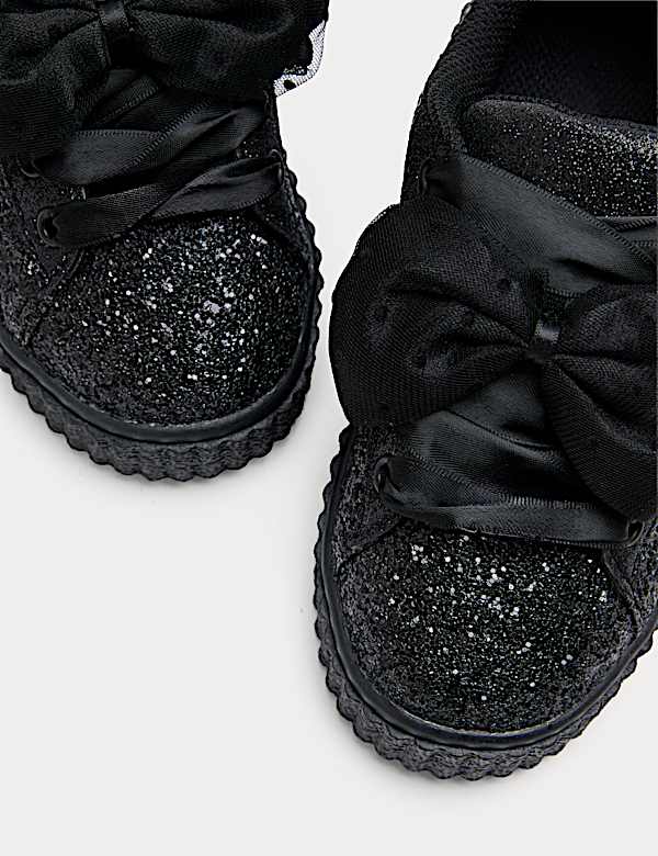 נעלי ספורט במראה גלגליות עם נצנצים לילדות (10 סמול - 4 לארג') - IL