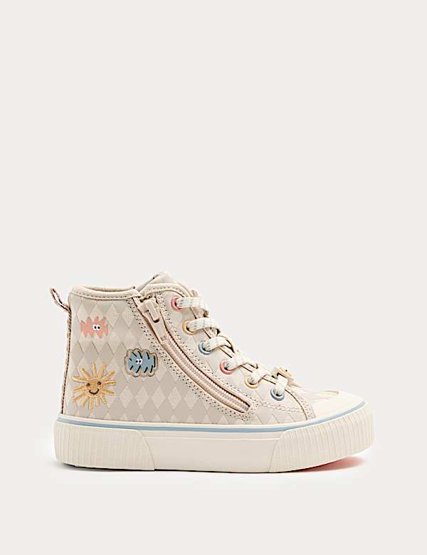 Novelty Patterned High Top Trainers (4 Small - 2 Large) - FI
