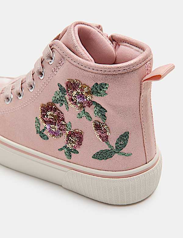 Sparkly Floral High Top Trainers (4 Small-2 Large) - NO